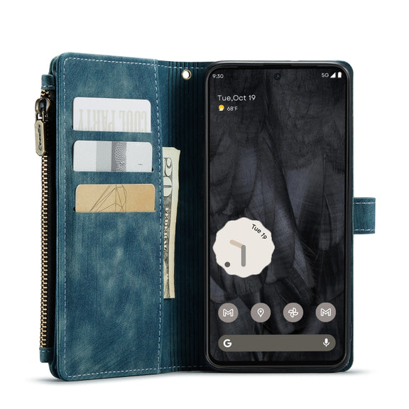 For Google Pixel 8 Pro CaseMe C30 Multifunctional Leather Phone Case(Blue)