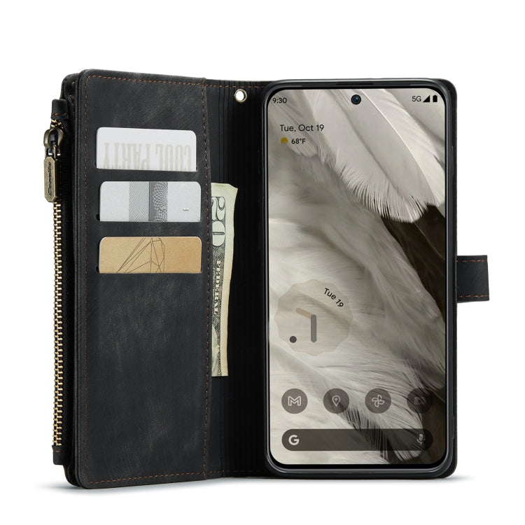 For Google Pixel 8 CaseMe C30 Multifunctional Leather Phone Case(Black)