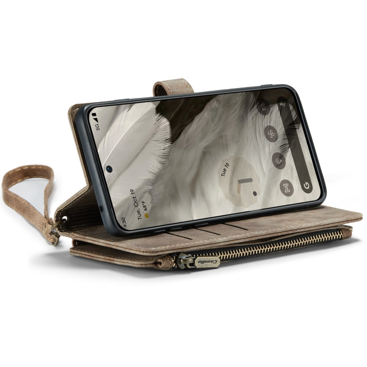 For Google Pixel 8 CaseMe C30 Multifunctional Leather Phone Case(Brown)