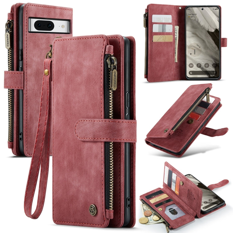 For Google Pixel 8 CaseMe C30 Multifunctional Leather Phone Case(Red)