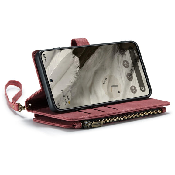 For Google Pixel 8 CaseMe C30 Multifunctional Leather Phone Case(Red)