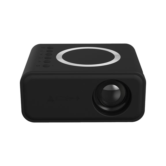 T300S 320x240 24ANSI Lumens Mini LCD Projector Supports Wired & Wireless Same Screen, Specification:US Plug(Black)