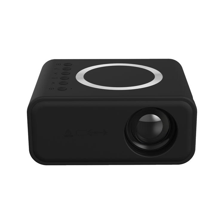 T300S 320x240 24ANSI Lumens Mini LCD Projector Supports Wired & Wireless Same Screen, Specification:EU Plug(Black)