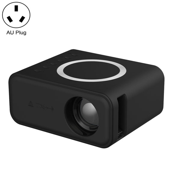 T300S 320x240 24ANSI Lumens Mini LCD Projector Supports Wired & Wireless Same Screen, Specification:AU Plug(Black)
