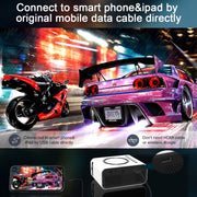 T300S 320x240 24ANSI Lumens Mini LCD Projector Supports Wired & Wireless Same Screen, Specification:UK Plug(White)