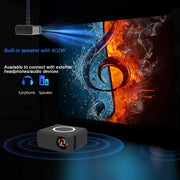 T300S 320x240 24ANSI Lumens Mini LCD Projector Supports Wired & Wireless Same Screen, Specification:UK Plug(White)