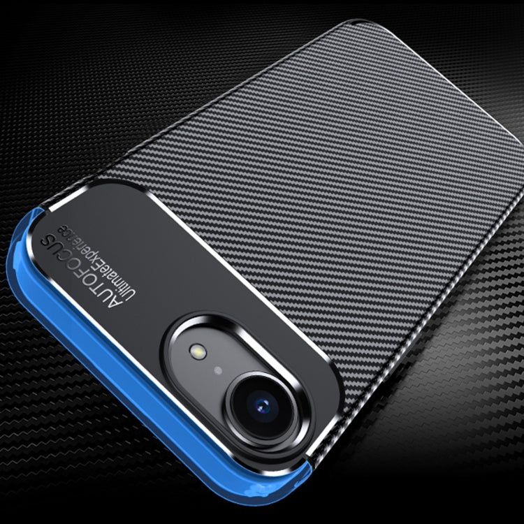 For iPhone 16e Carbon Fiber Texture Shockproof TPU Phone Case(Black)
