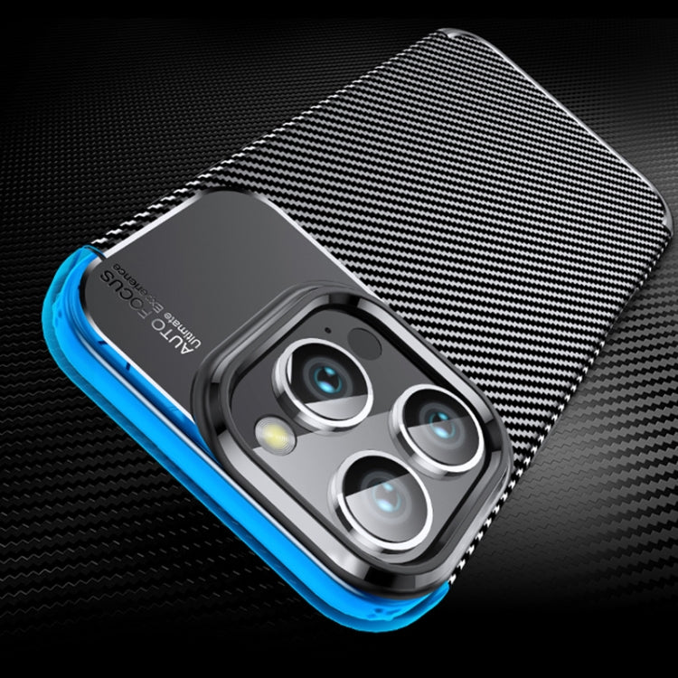 For iPhone 16 Pro Max Carbon Fiber Texture Shockproof TPU Phone Case(Black)