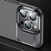 For iPhone 16 Pro Carbon Fiber Texture Shockproof TPU Phone Case(Black)