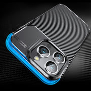 For iPhone 16 Pro Carbon Fiber Texture Shockproof TPU Phone Case(Black)