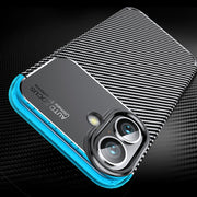 For iPhone 16 Plus Carbon Fiber Texture Shockproof TPU Phone Case(Black)