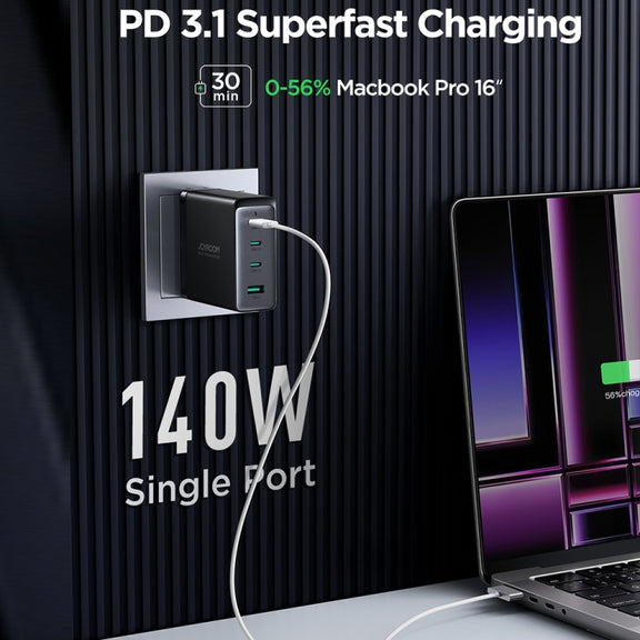 JOYROOM TCG05 GaN Ultra 4 in 1 140W Fast Charger with USB-C / Type-C Cable(US Plug)
