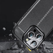 For iPhone 16 Pro Max Litchi Texture Shockproof TPU Phone Case(Black)