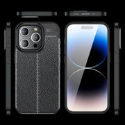 For iPhone 16 Pro Litchi Texture Shockproof TPU Phone Case(Blue)