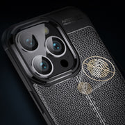 For iPhone 16 Pro Litchi Texture Shockproof TPU Phone Case(Blue)