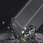 For iPhone 16 Plus Litchi Texture Shockproof TPU Phone Case(Black)