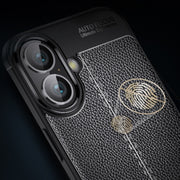 For iPhone 16 Plus Litchi Texture Shockproof TPU Phone Case(Blue)