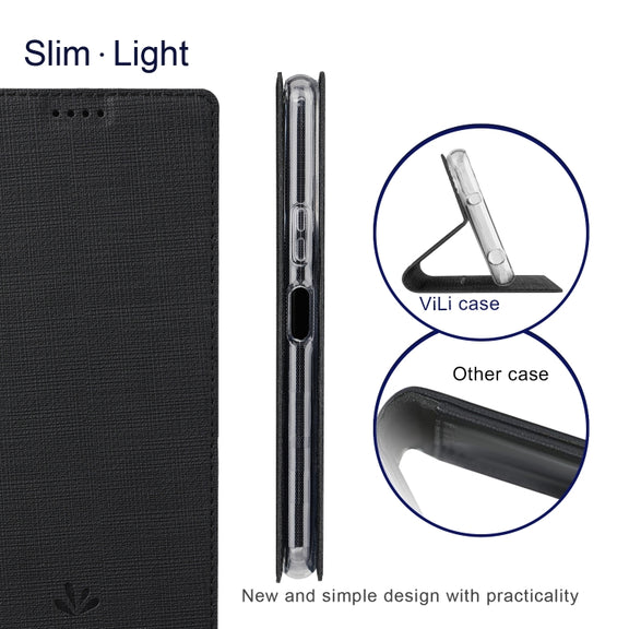 For Sharp Aquos Wish 3 ViLi DMX Series Shockproof TPU + PU Leather Magnetic Attraction Horizontal Flip Case(Black)