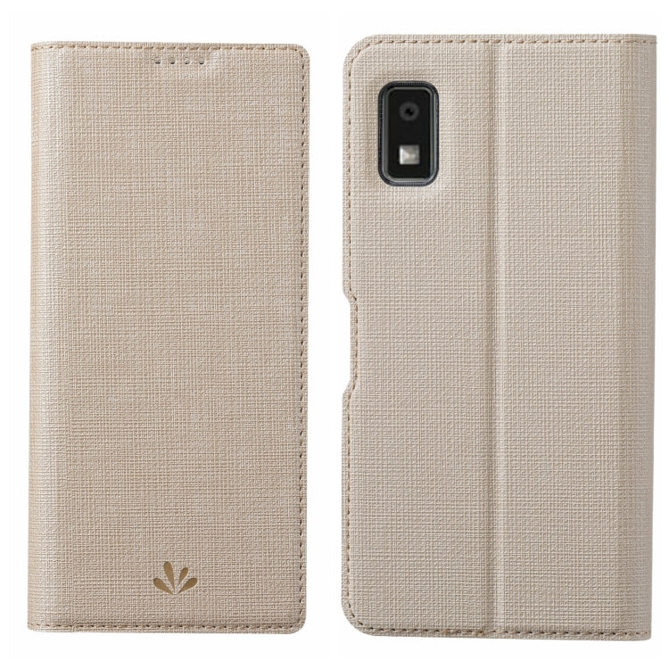 For Sharp Aquos Wish 3 ViLi DMX Series Shockproof TPU + PU Leather Magnetic Attraction Horizontal Flip Case(Gold)