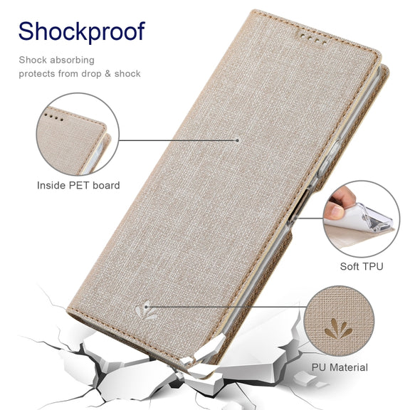 For Sharp Aquos Wish 3 ViLi DMX Series Shockproof TPU + PU Leather Magnetic Attraction Horizontal Flip Case(Gold)