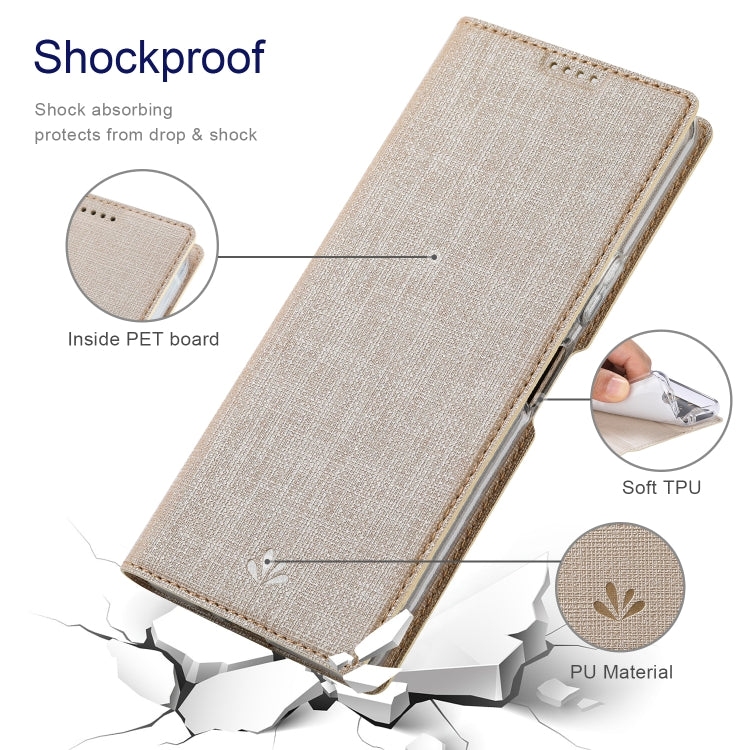 For Sharp Aquos Wish 3 ViLi DMX Series Shockproof TPU + PU Leather Magnetic Attraction Horizontal Flip Case(Gold)