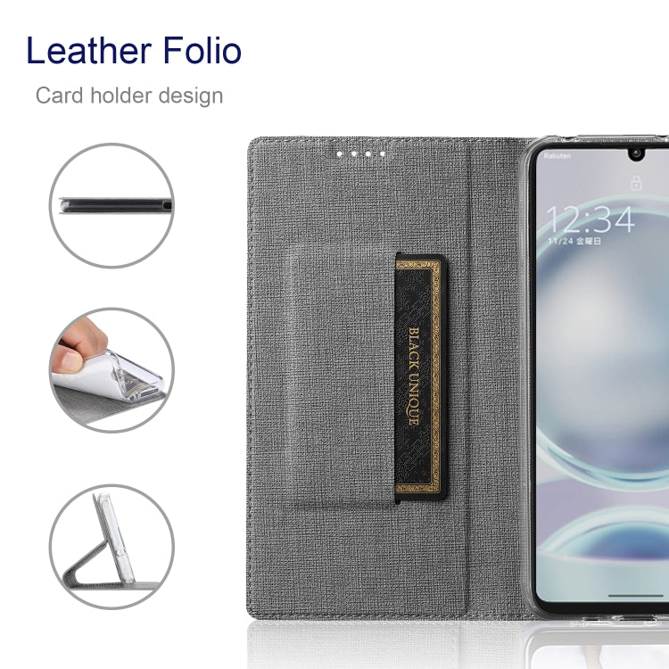 For Sharp Aquos Sense8 ViLi DMX Series Shockproof TPU + PU Leather Magnetic Attraction Horizontal Flip Case(Grey)