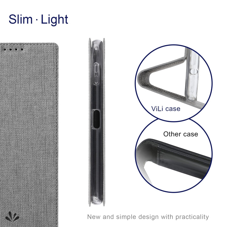 For Sharp Aquos Sense8 ViLi DMX Series Shockproof TPU + PU Leather Magnetic Attraction Horizontal Flip Case(Grey)