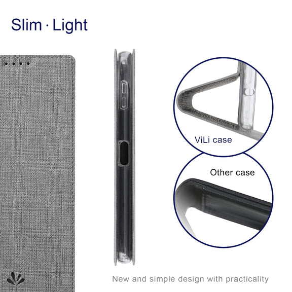 For Sharp Aquos Sense8 ViLi DMX Series Shockproof TPU + PU Leather Magnetic Attraction Horizontal Flip Case(Grey)
