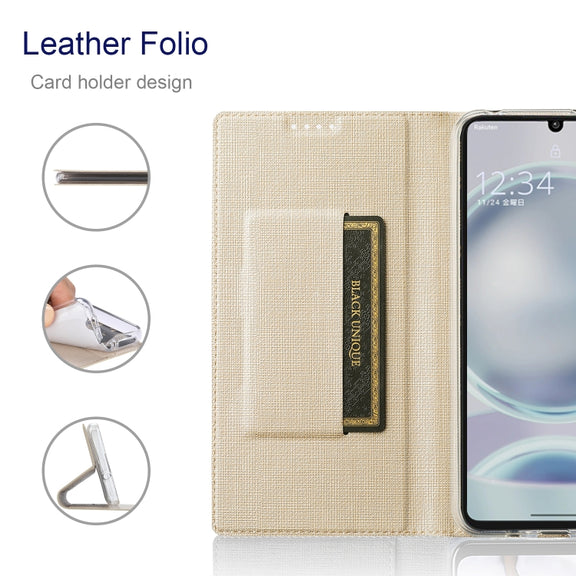 For Sharp Aquos Sense8 ViLi DMX Series Shockproof TPU + PU Leather Magnetic Attraction Horizontal Flip Case(Gold)