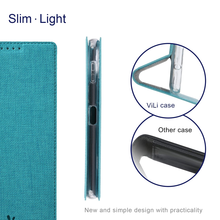 For Sharp Aquos Sense8 ViLi DMX Series Shockproof TPU + PU Leather Magnetic Attraction Horizontal Flip Case(Blue)