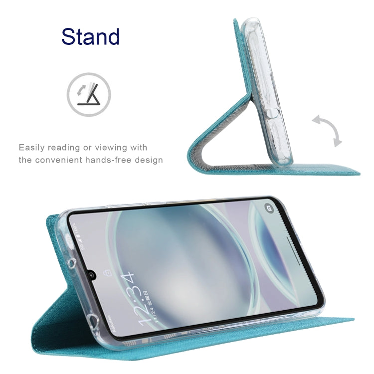 For Sharp Aquos Sense8 ViLi DMX Series Shockproof TPU + PU Leather Magnetic Attraction Horizontal Flip Case(Blue)