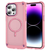 For iPhone 16 Pro Max Skin Feel TPU + PC MagSafe Magnetic Phone Case(Transparent Pink)