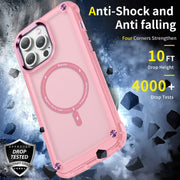 For iPhone 16 Pro Max Skin Feel TPU + PC MagSafe Magnetic Phone Case(Transparent Pink)