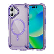 For iPhone 16 Plus Skin Feel TPU + PC MagSafe Magnetic Phone Case(Transparent Purple) - iPhone 16 Plus Cases by PMC TechLife | Online Shopping South Africa | PMC TechLife | Buy Now Pay Later Mobicred