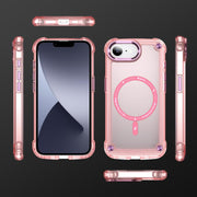 For iPhone 16e Skin Feel TPU + PC MagSafe Magnetic Phone Case(Transparent Pink)