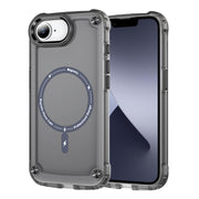 For iPhone 16e Skin Feel TPU + PC MagSafe Magnetic Phone Case(Transparent Black)