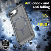 For iPhone 16e Skin Feel TPU + PC MagSafe Magnetic Phone Case(Transparent Black)