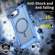 For iPhone 16e Skin Feel TPU + PC MagSafe Magnetic Phone Case(Transparent Blue)