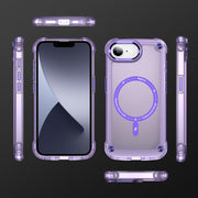 For iPhone 16e Skin Feel TPU + PC MagSafe Magnetic Phone Case(Transparent Purple)