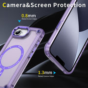 For iPhone 16e Skin Feel TPU + PC MagSafe Magnetic Phone Case(Transparent Purple)