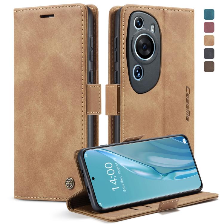 For Huawei P60 Art CaseMe 013 Multifunctional Horizontal Flip Leather Phone Case(Brown)
