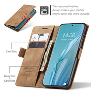 For Huawei P60 Art CaseMe 013 Multifunctional Horizontal Flip Leather Phone Case(Brown)