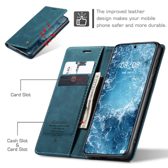 For Huawei Mate 60 CaseMe 013 Multifunctional Horizontal Flip Leather Phone Case(Blue)