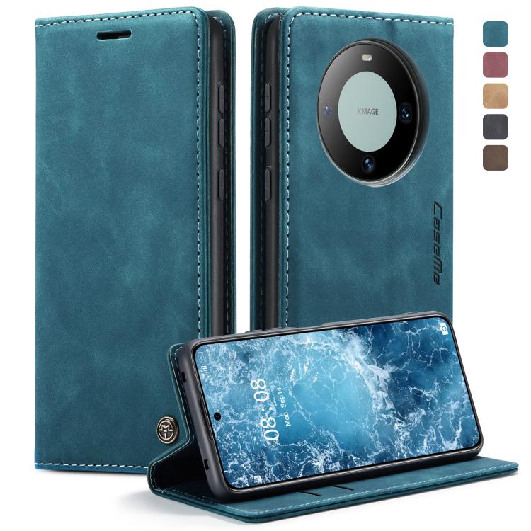 For Huawei Mate 60 CaseMe 013 Multifunctional Horizontal Flip Leather Phone Case(Blue)