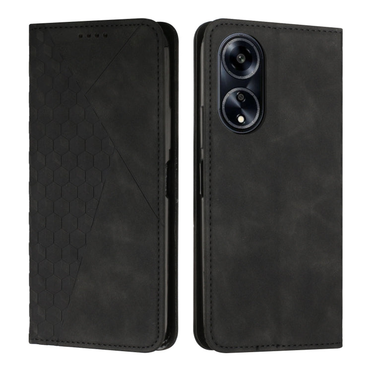For OPPO A1 5G/A98/F23 5G Diamond Splicing Skin Feel Magnetic Leather Phone Case(Black)