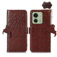 For Motorola Edge 40 Ostrich Pattern Genuine Leather RFID Phone Case(Coffee) - Motorola Cases by PMC TechLife | Online Shopping South Africa | PMC TechLife | Buy Now Pay Later Mobicred