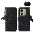 For Motorola Edge 40 Ostrich Pattern Genuine Leather RFID Phone Case(Black) - Motorola Cases by PMC TechLife | Online Shopping South Africa | PMC TechLife | Buy Now Pay Later Mobicred