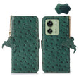 For Motorola Edge 40 Ostrich Pattern Genuine Leather RFID Phone Case(Green) - Motorola Cases by PMC TechLife | Online Shopping South Africa | PMC TechLife | Buy Now Pay Later Mobicred