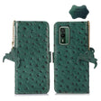 For Nokia XR21 Ostrich Pattern Genuine Leather RFID Phone Case(Green) - Nokia Cases by PMC TechLife | Online Shopping South Africa | PMC TechLife | Buy Now Pay Later Mobicred