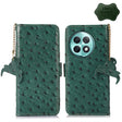 For OnePlus Ace 2 Pro Ostrich Pattern Genuine Leather RFID Phone Case(Green) - OnePlus Cases by PMC TechLife | Online Shopping South Africa | PMC TechLife | Buy Now Pay Later Mobicred